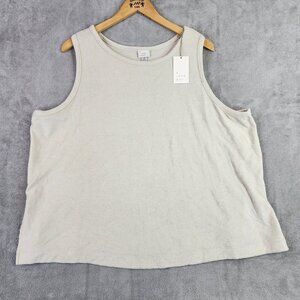 Womens Plus Size Terry Tank Top A New Day Tan Size 2X